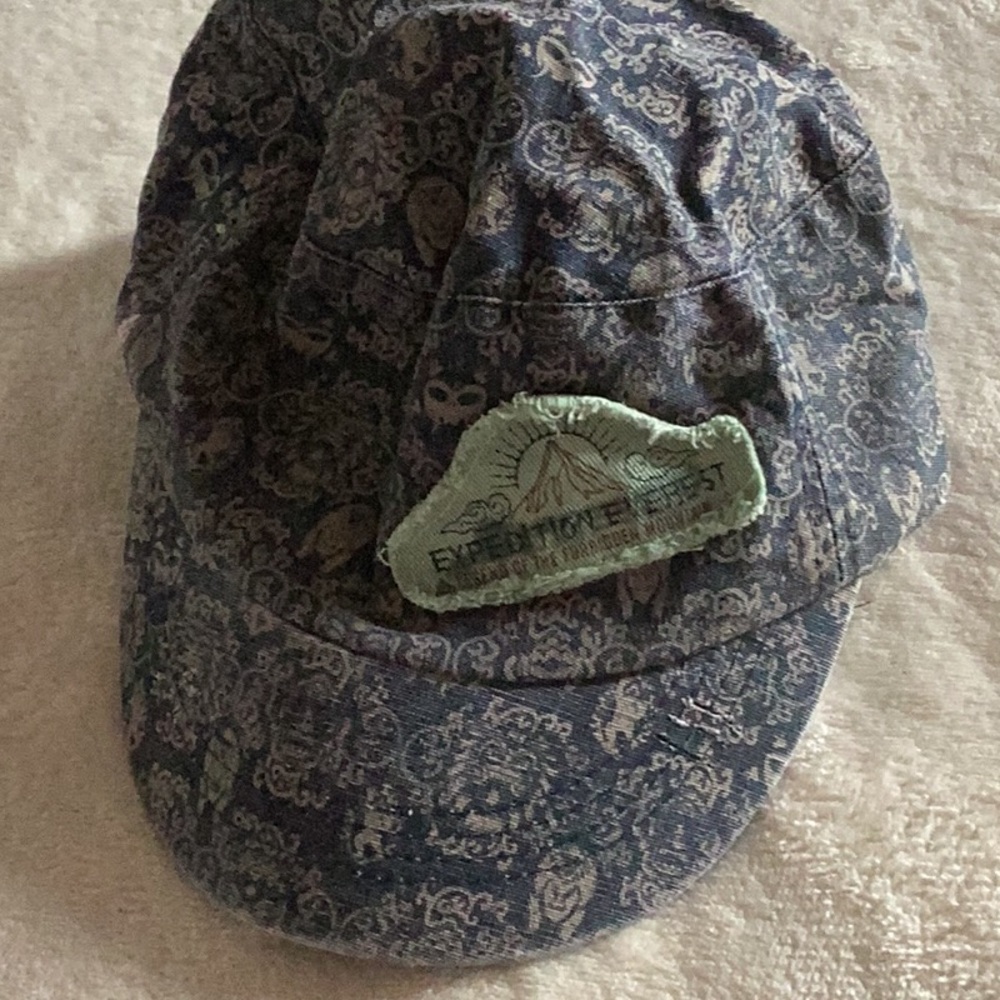 Disney Parks Expedition Everest Hat- Blue Patterned Cap with Patch